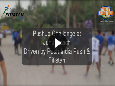 Pushup challenge at Juhu Beach